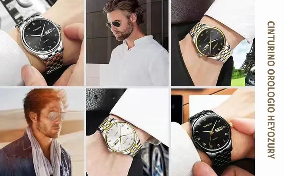 HEYOZURY Cinturini per Orologio in Metallo in Acciaio Inossidabile per Orologi con Estremità Dritta e Curva 18mm 19mm 20mm 21mm 22mm 24mm Cinturini di Ricambio in Braccialetti per Uomini Donne - immagine 6