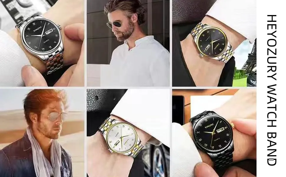 HEYOZURY Cinturini per Orologio in Metallo in Acciaio Inossidabile per Orologi con Estremità Dritta e Curva 18mm 19mm 20mm 21mm 22mm 24mm Cinturini di Ricambio in Braccialetti per Uomini Donne - immagine 6