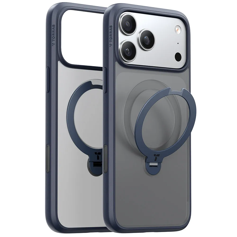 Custodia MagSafe per Apple iPhone 17 Pro, Torras, Ostand Spin, Blu Navy - immagine 1