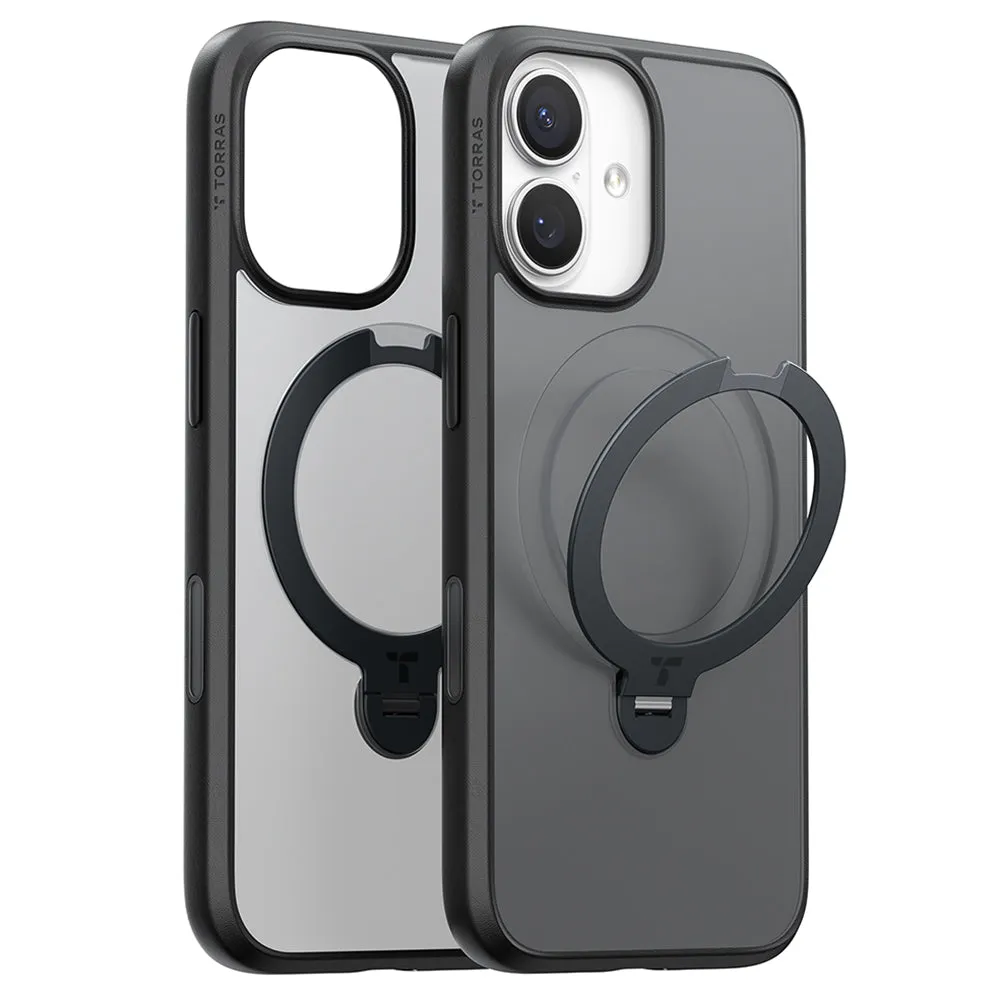 Custodia MagSafe per Apple iPhone 17, Torras, Ostand Spin, Nera - immagine 1