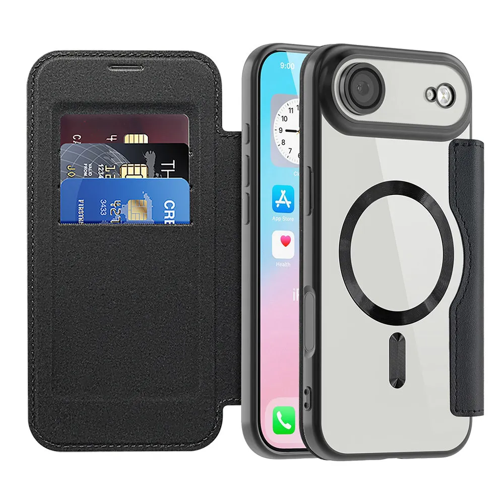 Custodia MagSafe per Apple iPhone 17 Air, Techsuit, SmartMag Book, Nera - immagine 1