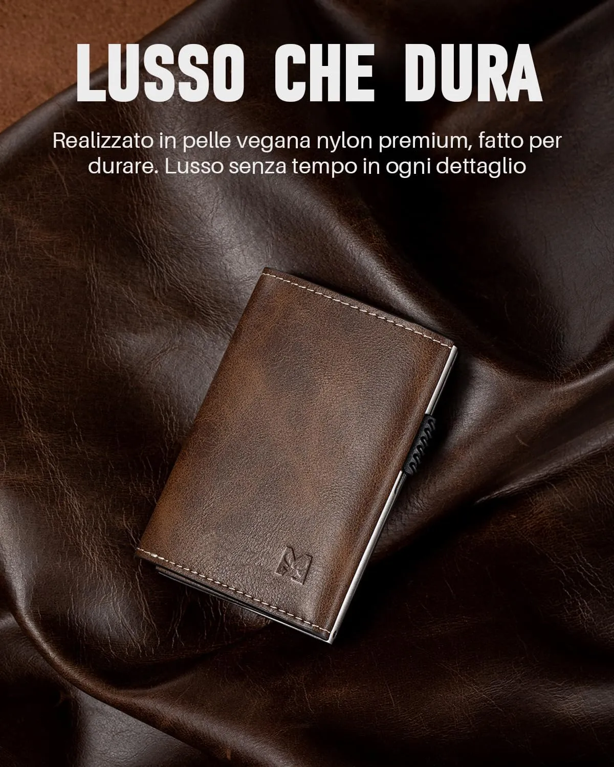 MYSHION Portafoglio Pop-Up da Uomo con Tasca per Monete, Portafoglio Trifold con Finestra ID, Porta Carte RFID Intelligente con 6 Scomparti per Fino a 11 Carte - immagine 8