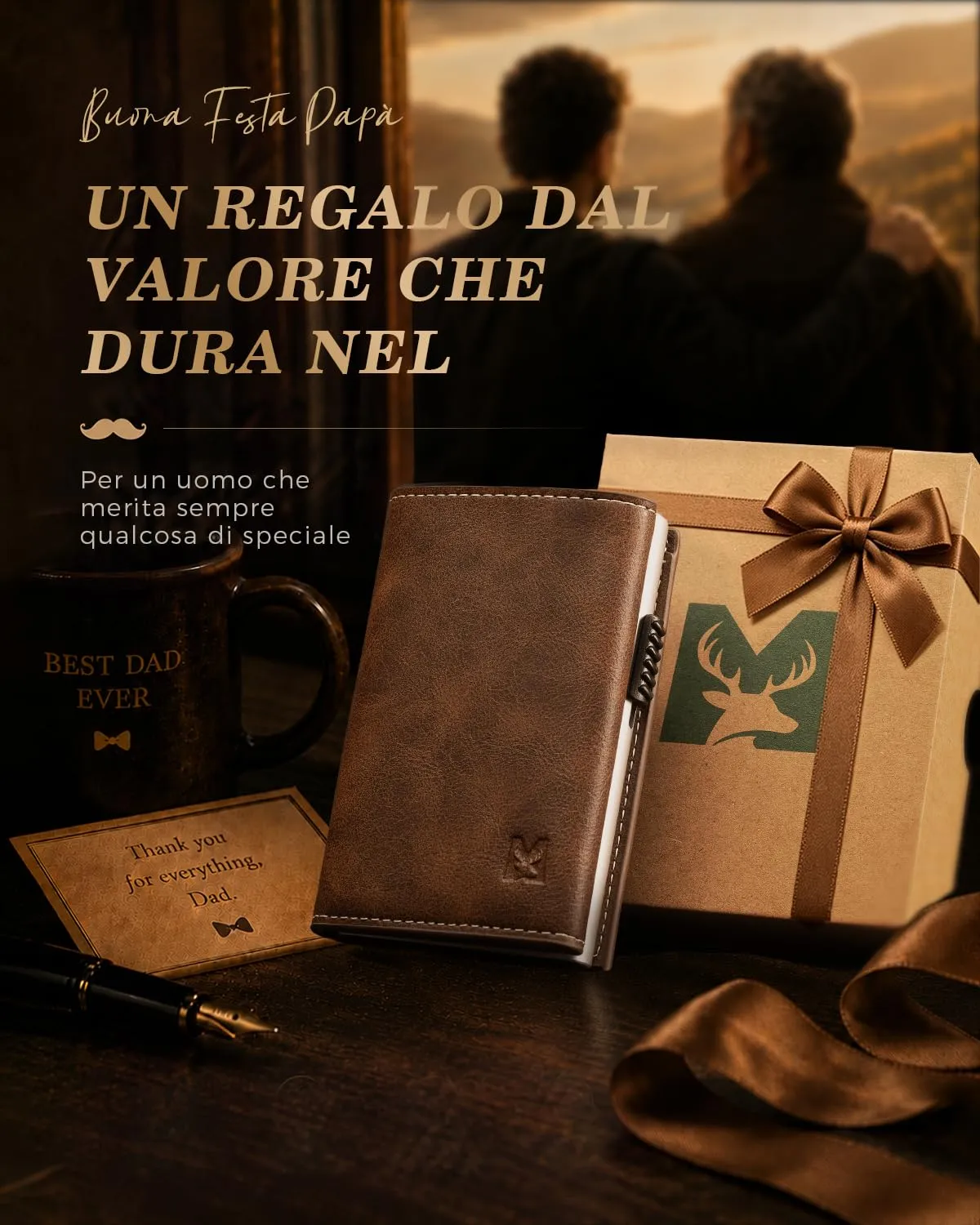 MYSHION Portafoglio Pop-Up da Uomo con Tasca per Monete, Portafoglio Trifold con Finestra ID, Porta Carte RFID Intelligente con 6 Scomparti per Fino a 11 Carte - immagine 9