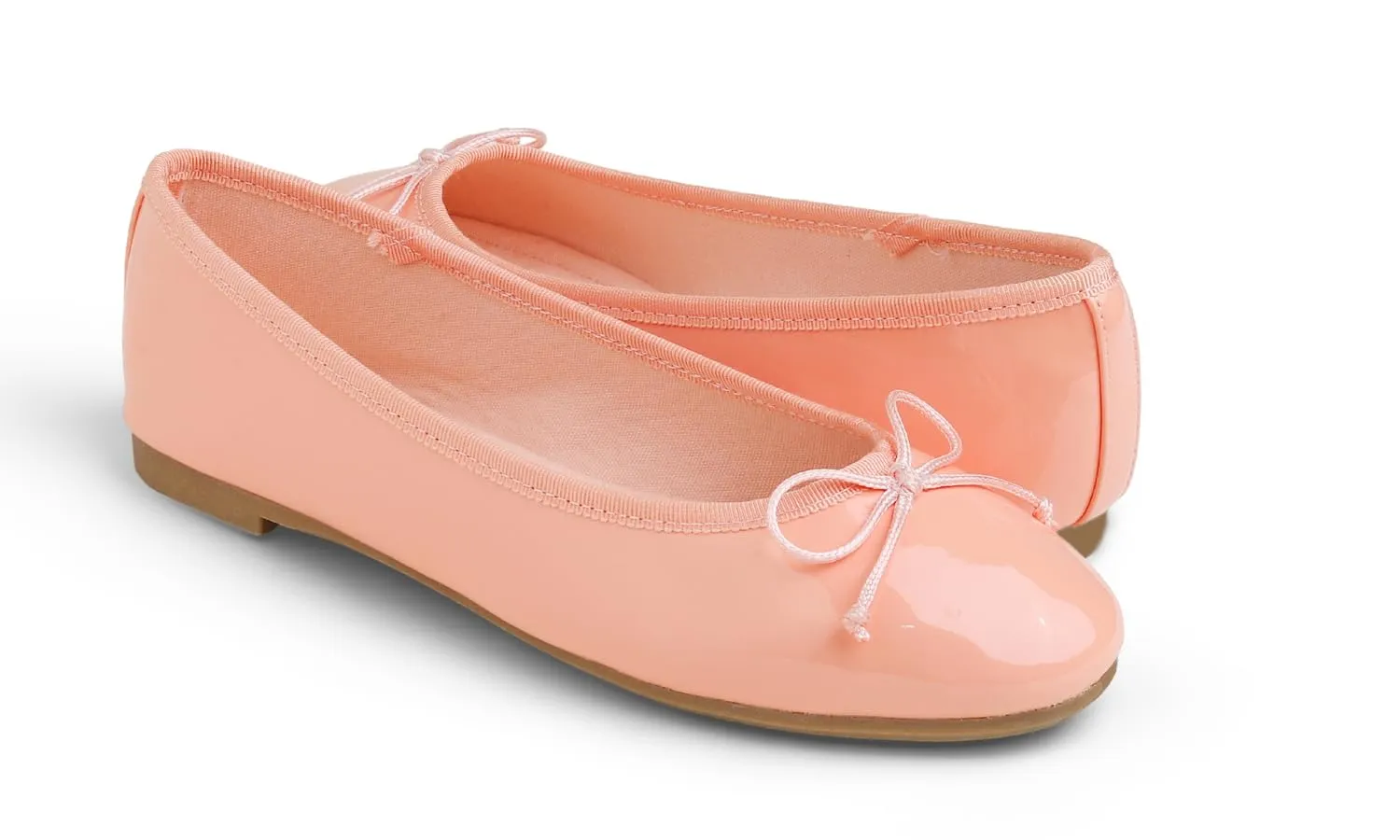 Feversole Scarpe da Donna Classiche Ballerine laccate da Balerina Piatte da Donna, Vernice Arancione Rosa, 37 EU - immagine 2