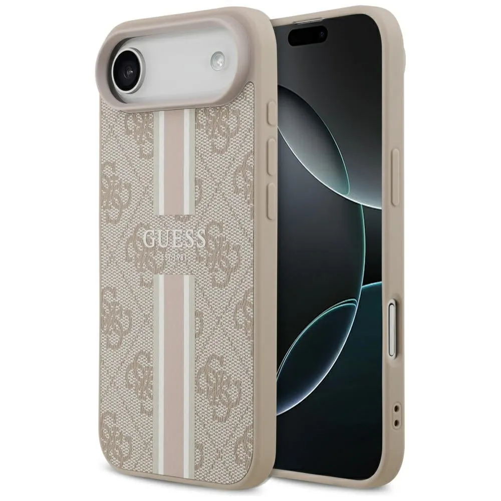 Custodia MagSafe per Apple iPhone 17 Air, Guess, 4G Printed Stripes, Rosa - immagine 1