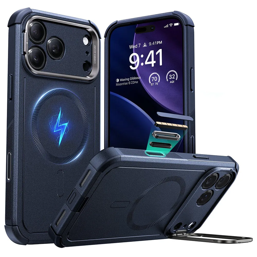 Custodia MagSafe per Apple iPhone 17 Pro Max, ESR, Cyber Armor Kickstand, Blu - immagine 1