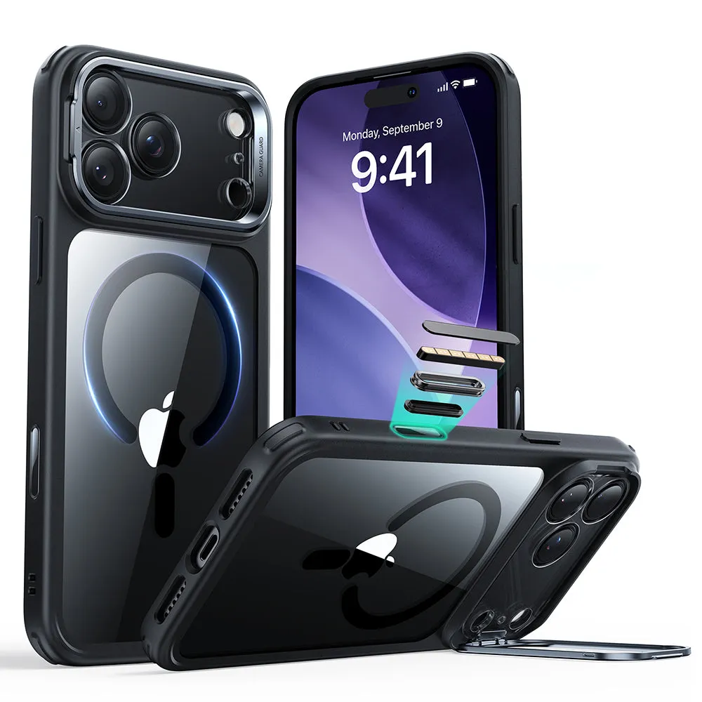 Custodia MagSafe per Apple iPhone 17 Pro Max, ESR, Classic Hybrid Kickstand, Nera Trasparente - immagine 1