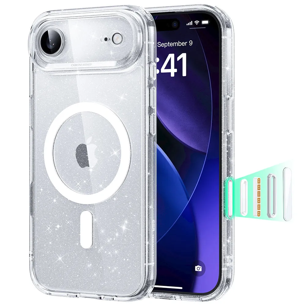 Custodia MagSafe per Apple iPhone 17 Air, ESR, Classic Hybrid Shimmer, Trasparente - immagine 1