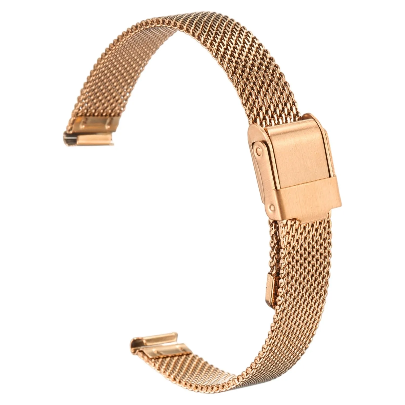 QUARKZMAN Cinturino Orologio in Maglia Acciaio Inossidabile 10mm Cinturini Orologio in Metallo Sgancio Rapido Regolabile Sostitutivo Smartwatch Per Donna, Oro Rosa - immagine 1