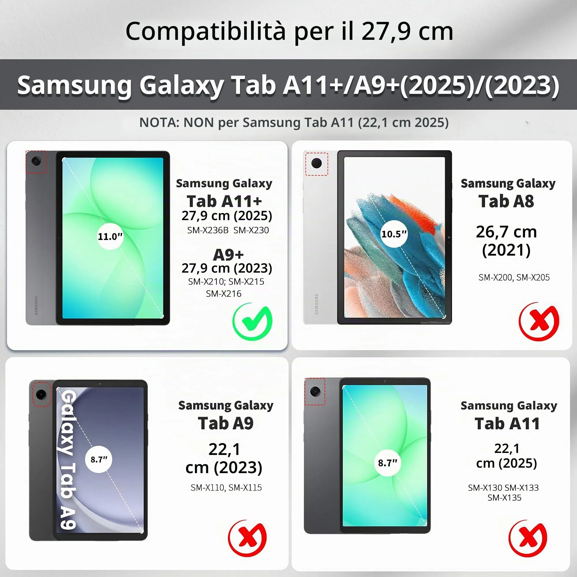 CACOE Cover Compatibile con Samsung Galaxy Tab A11+ Plus / A9+ 11 2025 - immagine 2
