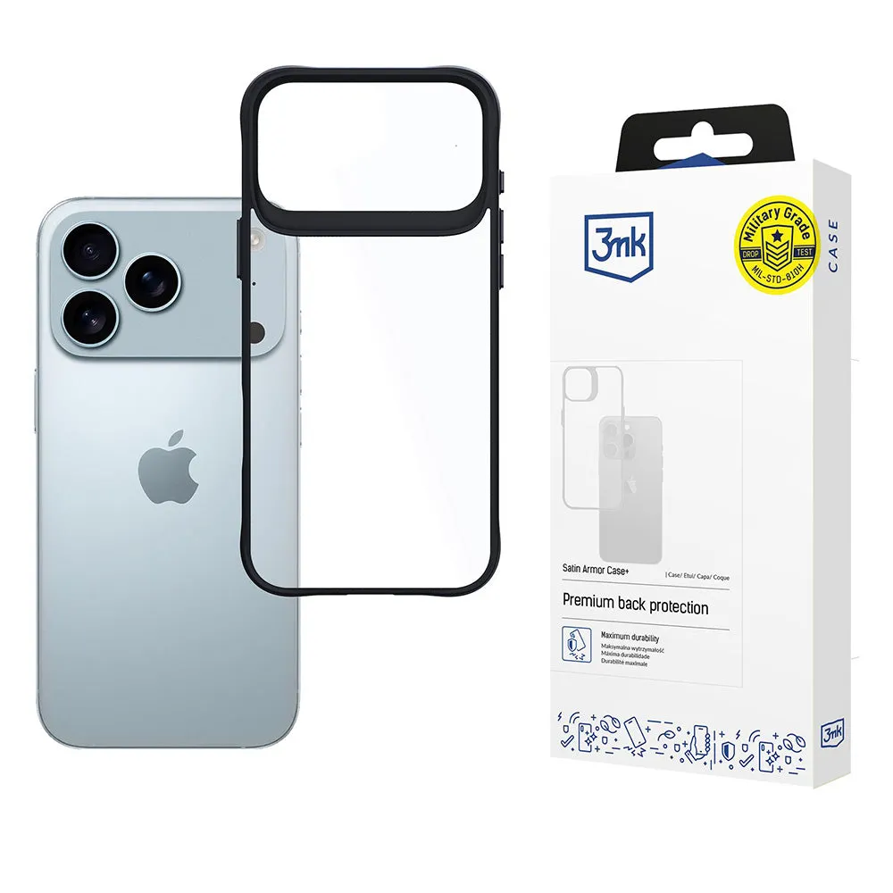 Custodia per Apple iPhone 17 Pro Max, 3MK, Satin Armor Case+, Nera - immagine 1