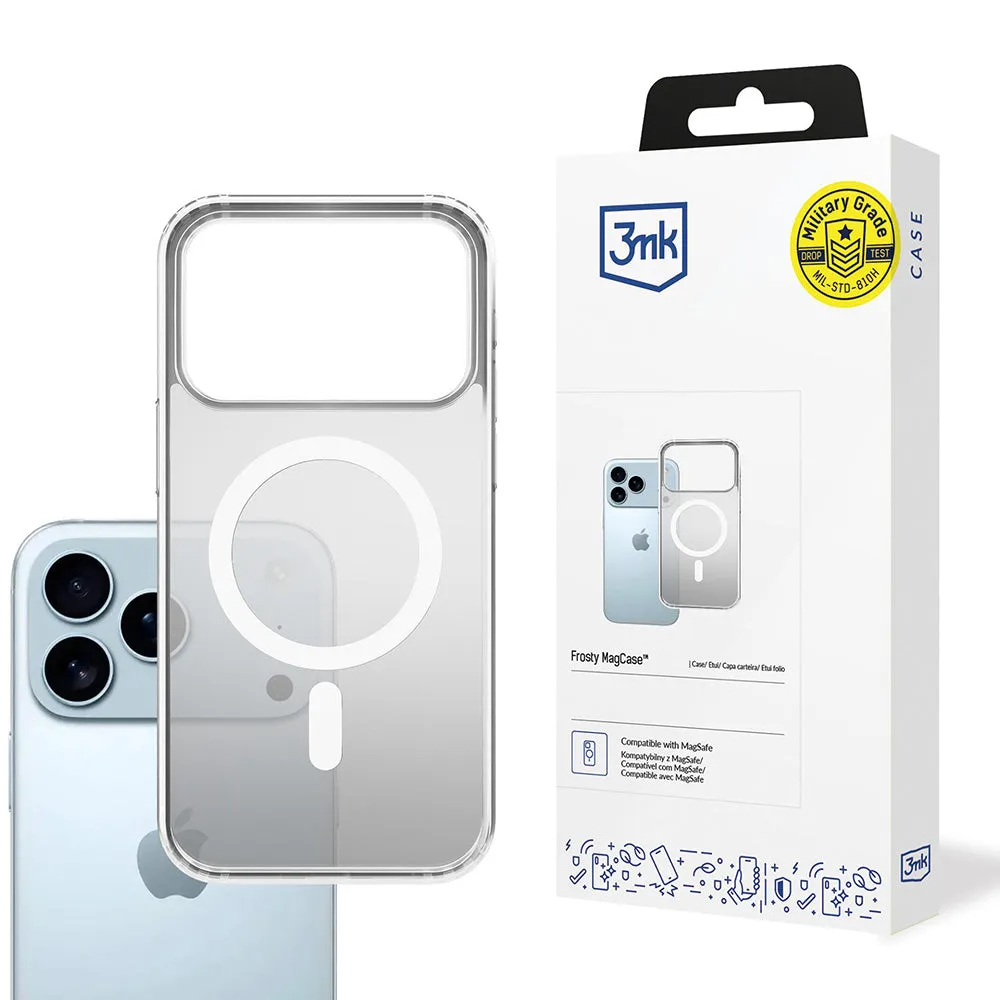 Custodia MagSafe per Apple iPhone 17 Pro Max, 3MK, Frosty MagCase, Bianca - immagine 1