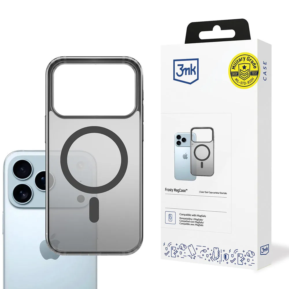 Custodia MagSafe per Apple iPhone 17 Pro Max, 3MK, Frosty MagCase, Nera - immagine 1