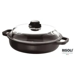Tegame Alluminio antiaderente (32cm) con coperchio INDUCTION Nero 099IN 32TP - immagine 1