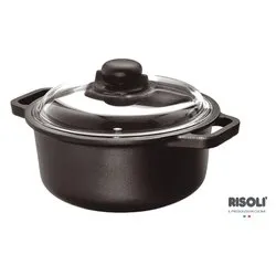 Casseruola Alluminio antiaderente (24cm) con coperchio INDUCTION Nero 097IN 24TP - immagine 1