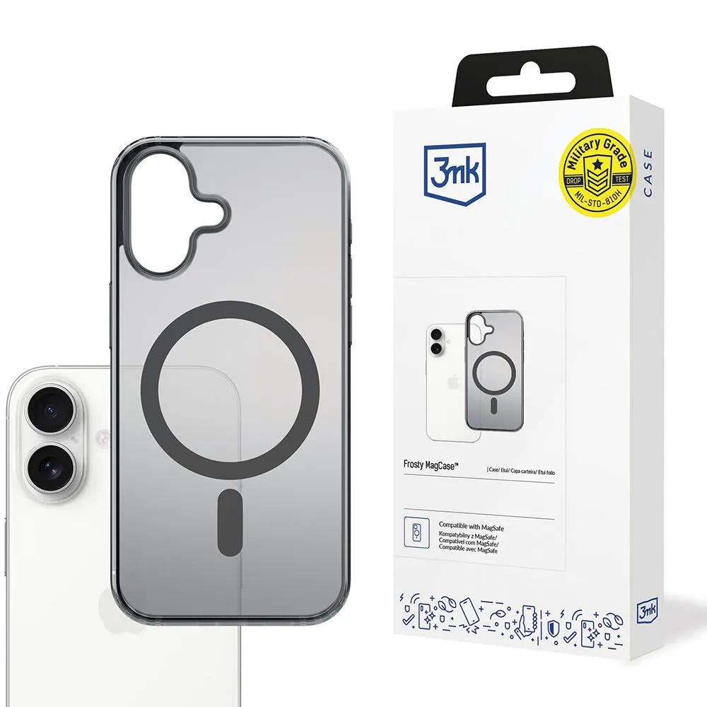 Custodia MagSafe per Apple iPhone 17, 3MK, Frosty MagCase, Nera - immagine 1