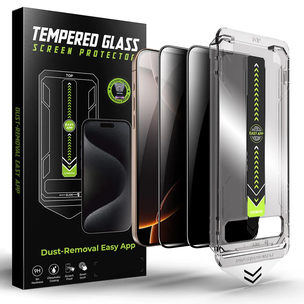 Pellicola protettiva per schermo Privacy Techsuit TitanGlass per Apple 17 Pro Max, Vetro temperato, Full Glue, Set 2 pezzi - immagine 1