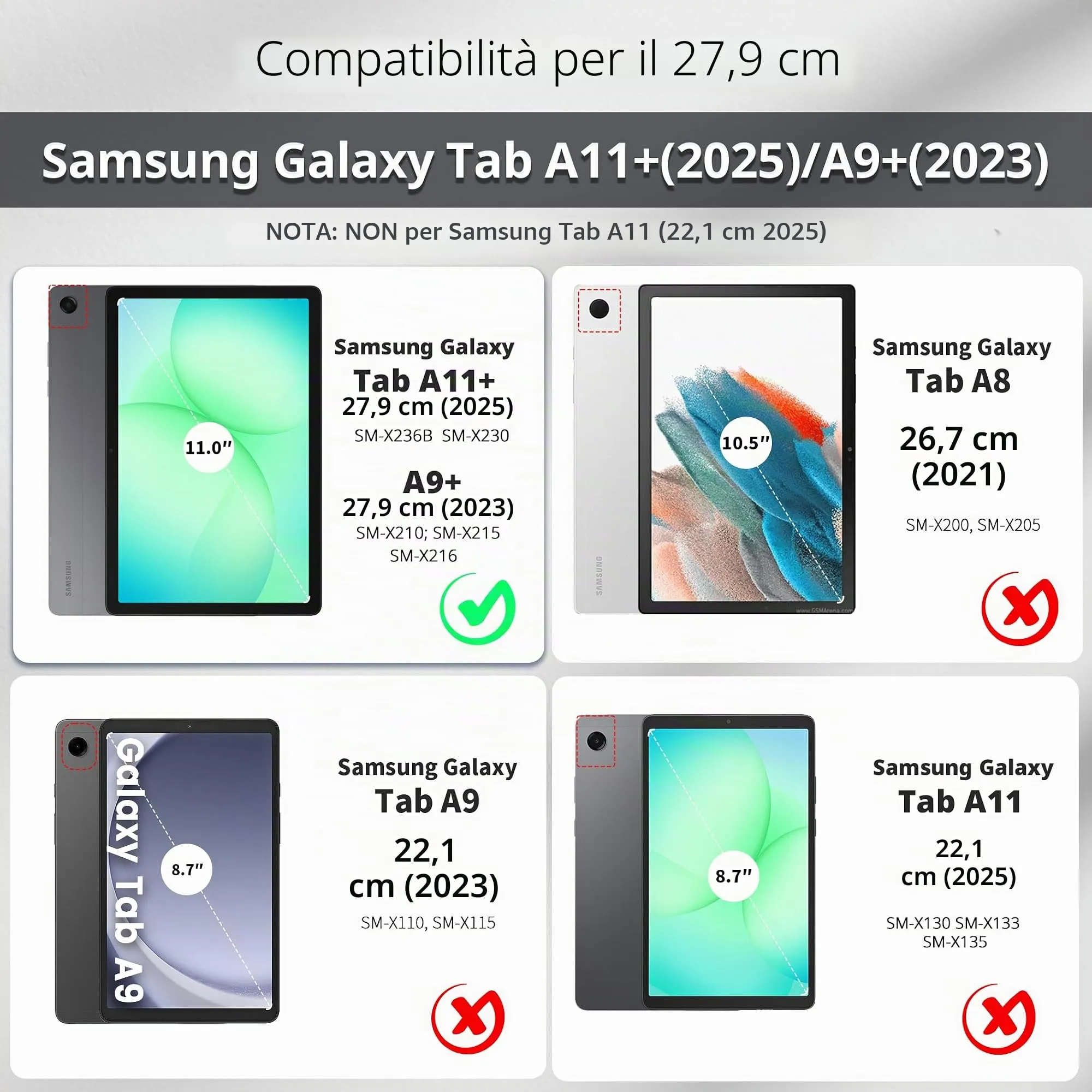 CACOE Cover Compatibile con Samsung Galaxy Tab A11+ Plus / A9+ 11 2025 - immagine 2