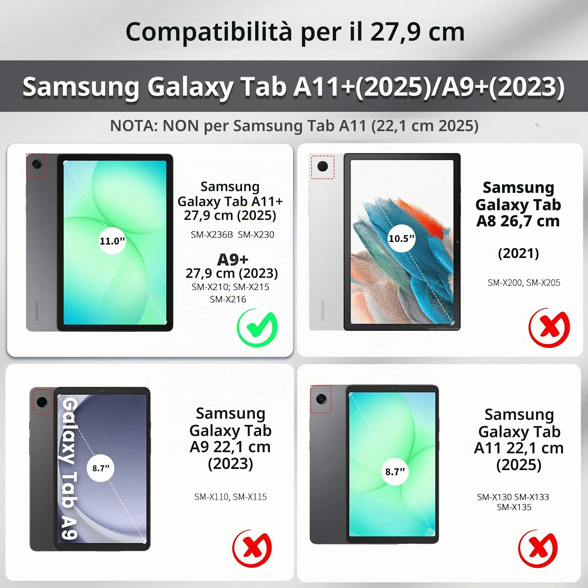 CACOE Cover Compatibile con Samsung Galaxy Tab A11+ Plus / A9+ 11 2025 - immagine 2