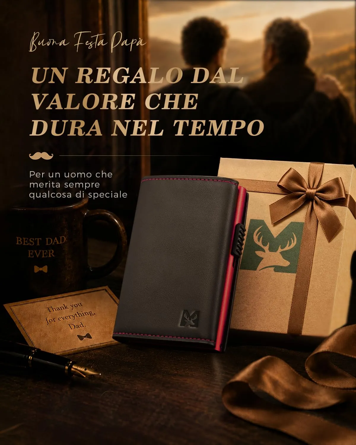 MYSHION Portafoglio Pop-Up da Uomo con Tasca per Monete, Portafoglio Trifold con Finestra ID, Porta Carte RFID Intelligente con 6 Scomparti per Fino a 11 Carte (Nero Rosso) - immagine 9