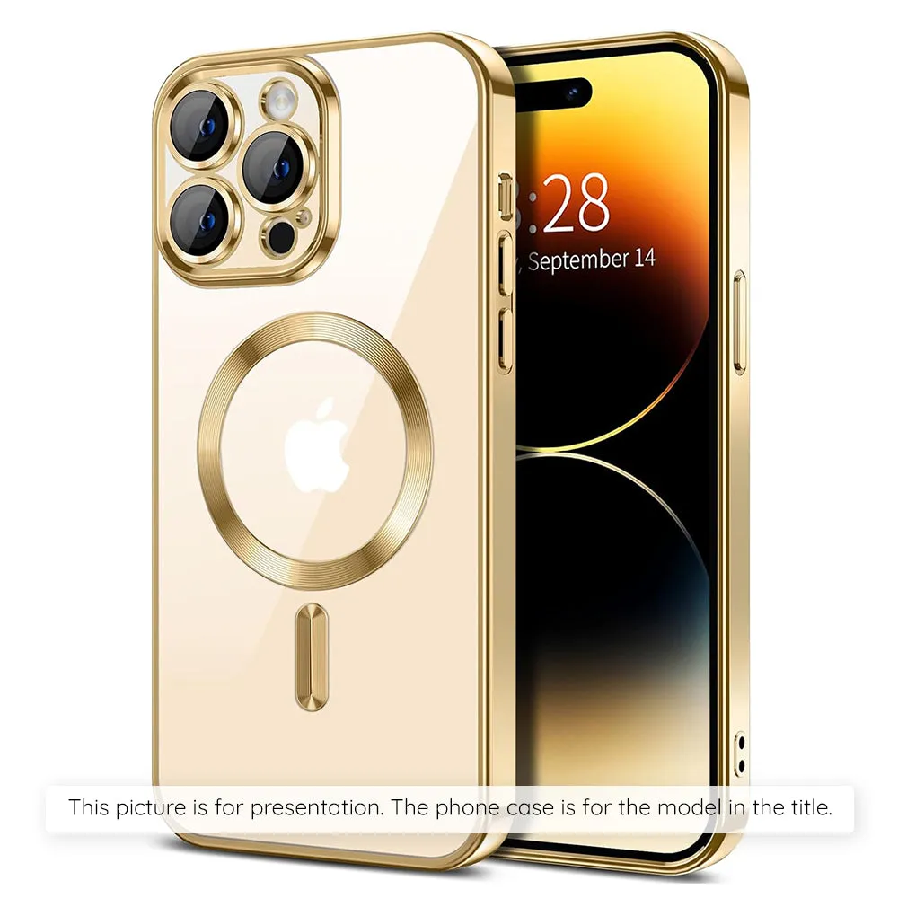 Custodia MagSafe per Apple iPhone 17 Air, Techsuit, Luxury Crystal, Dorata - immagine 1