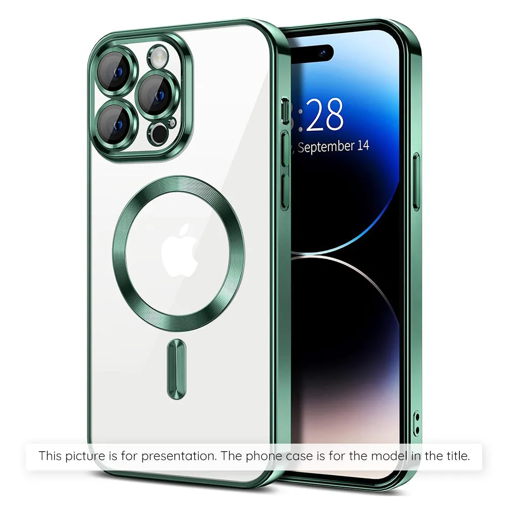 Custodia MagSafe per Apple iPhone 17, Techsuit, Luxury Crystal, Verde Scuro - immagine 1