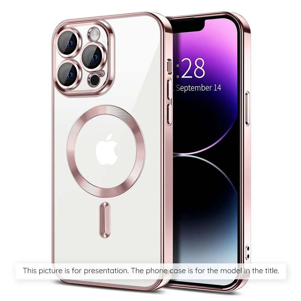 Custodia MagSafe per Apple iPhone 17, Techsuit, Luxury Crystal, Rosa - immagine 1