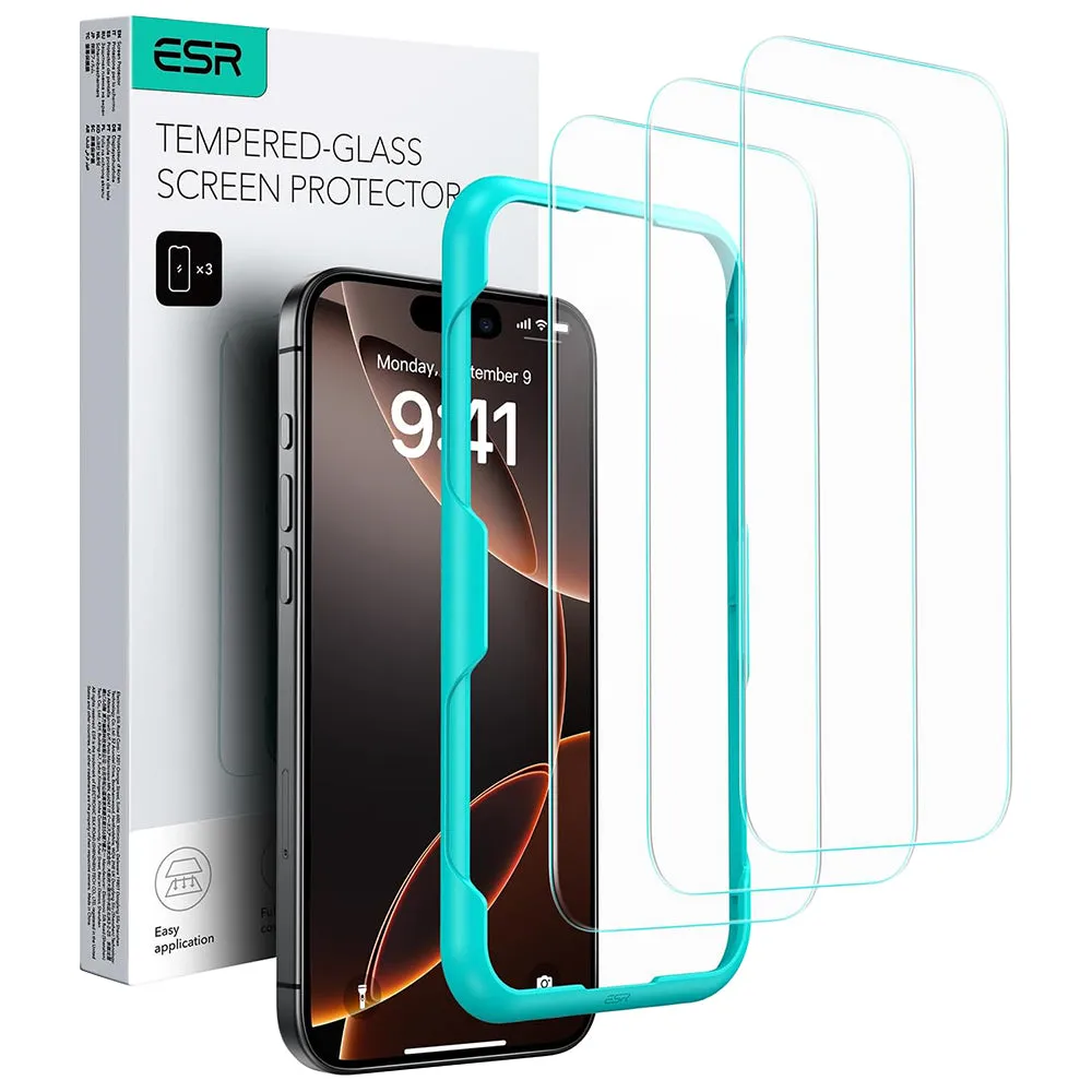 Pellicola protettiva ESR per Apple iPhone 17 Pro, Vetro Temperato, Full Glue, Set 3 pezzi - immagine 1