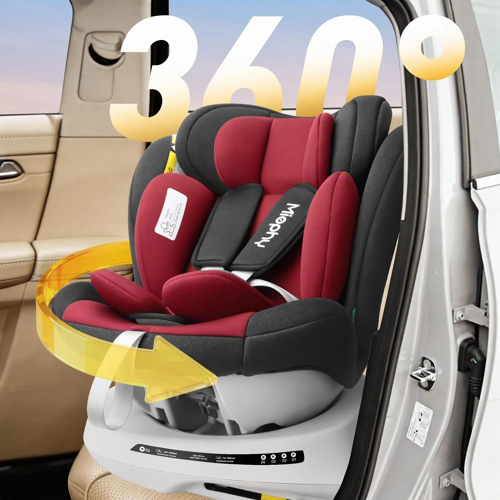 Miophy 360 Girevole I-size Seggiolino Auto Isofix, 40-150 cm, 0-12 anni - immagine 4