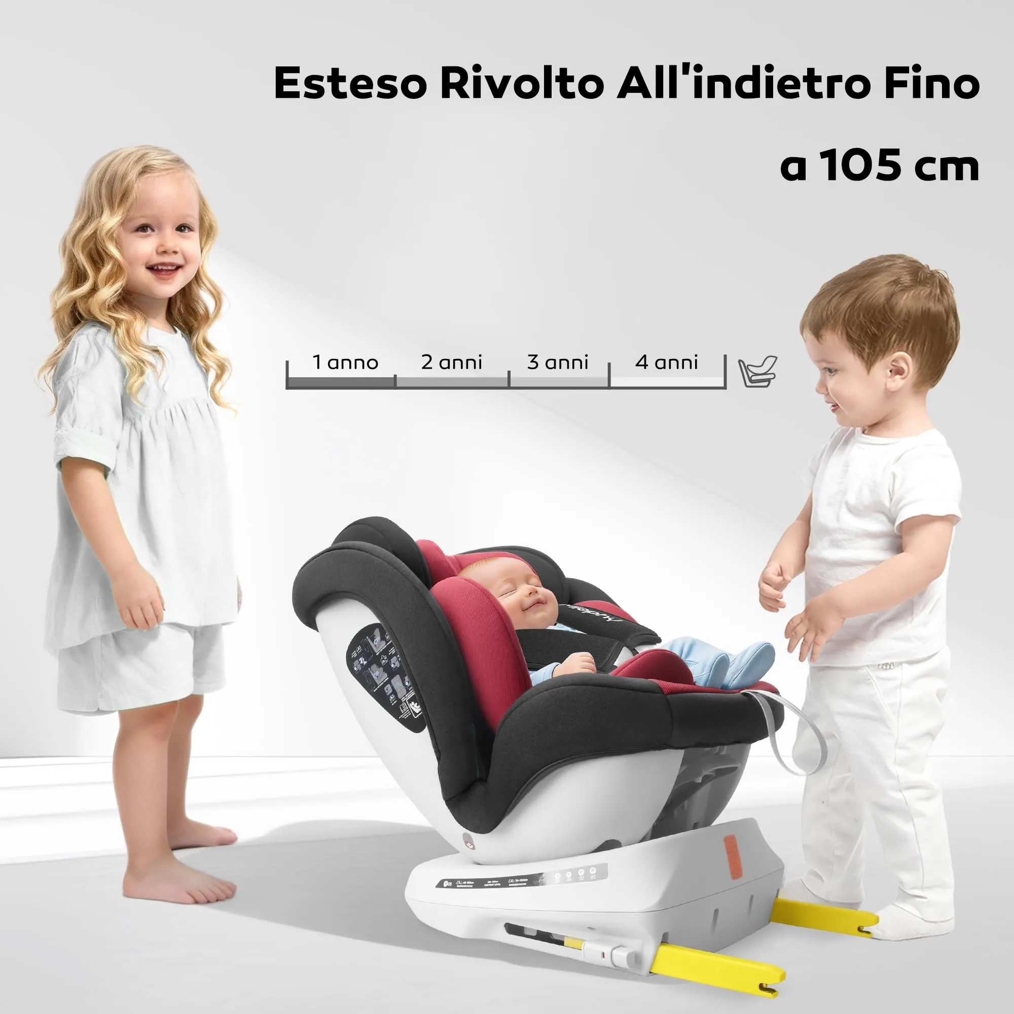 Miophy 360 Girevole I-size Seggiolino Auto Isofix, 40-150 cm, 0-12 anni - immagine 5