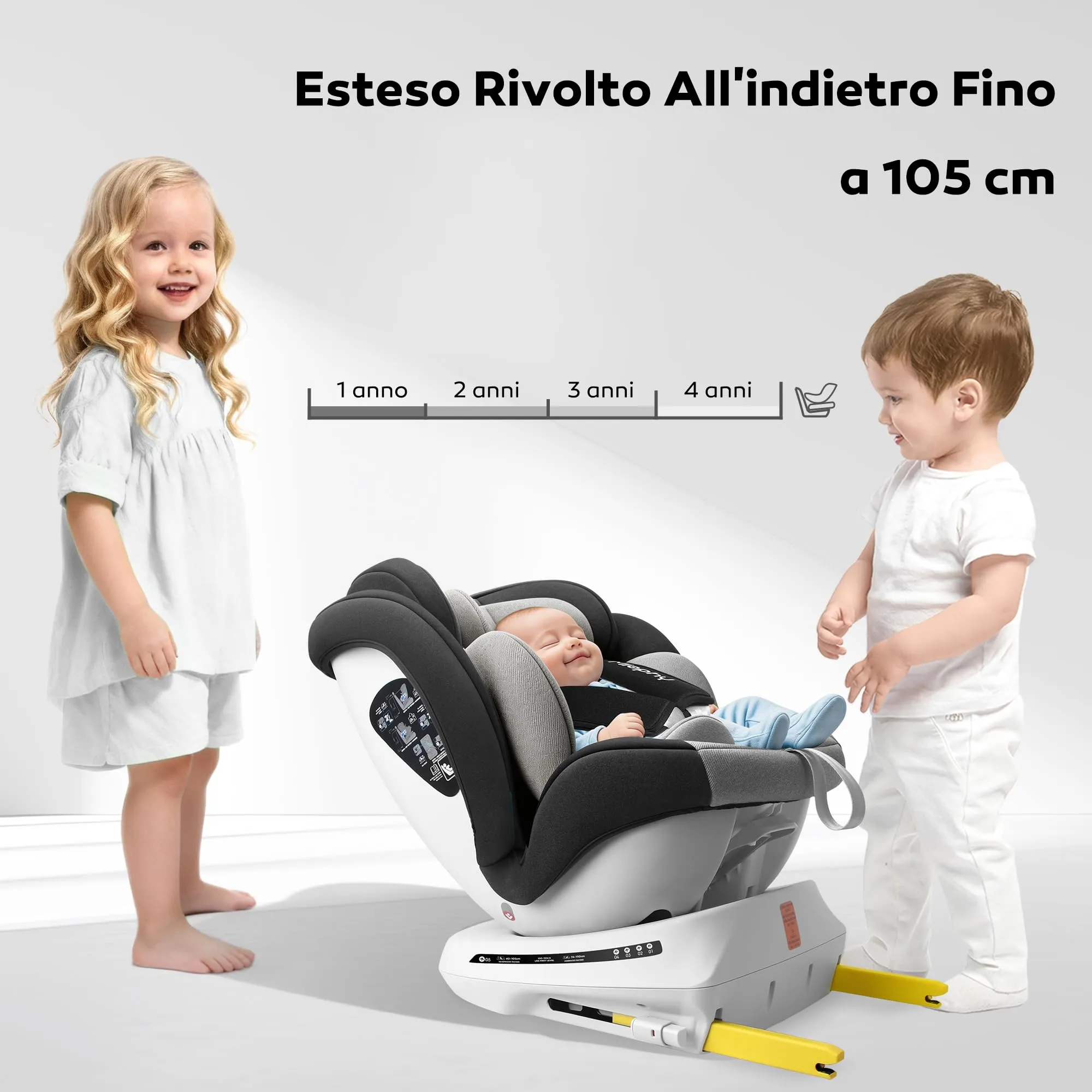 Miophy 360 Girevole I-size Seggiolino Auto Isofix, 40-150 cm, 0-12 anni - immagine 5