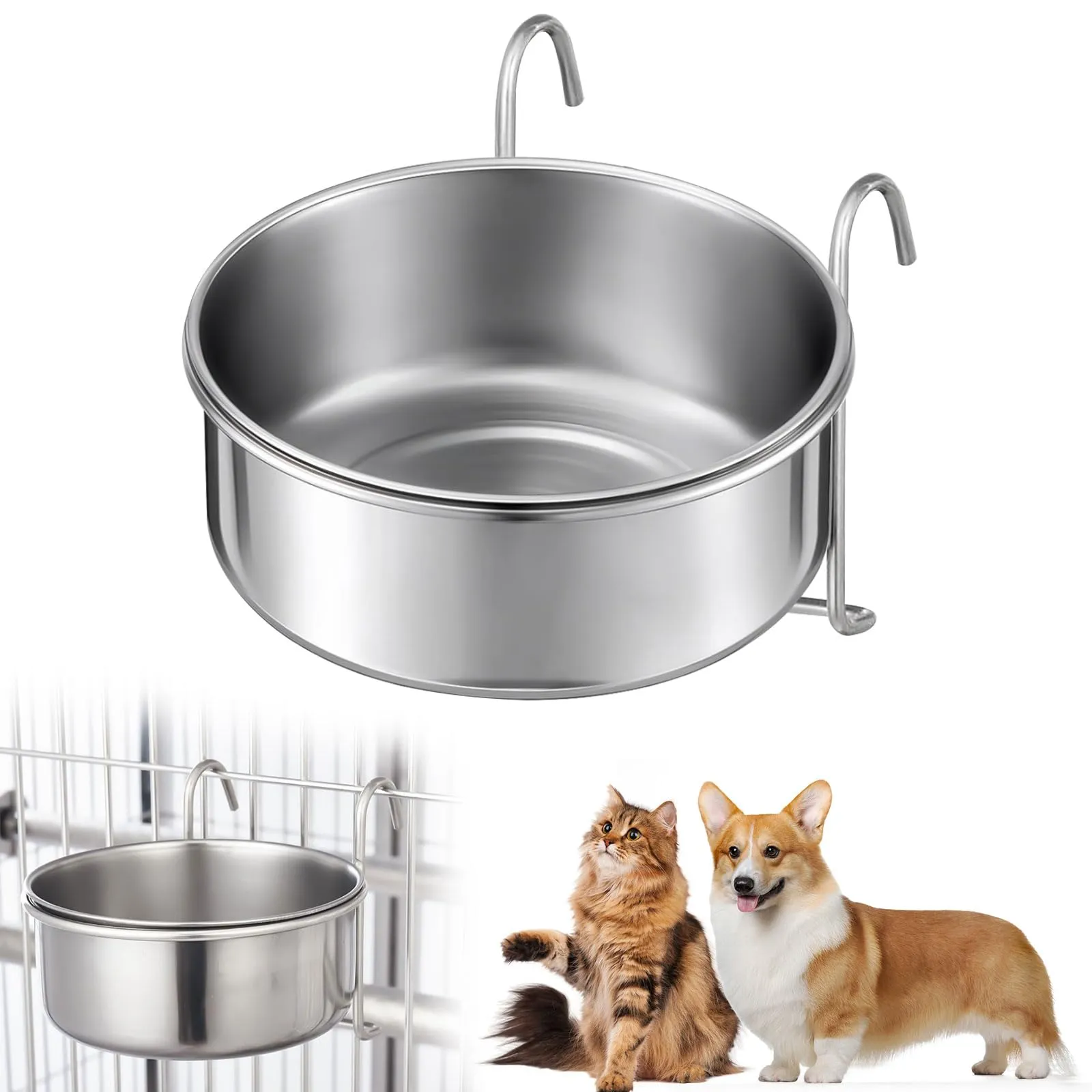Ciotola per Cani da Appendere in Acciaio Inox Rimovibile e Facile da Pulire - immagine 1