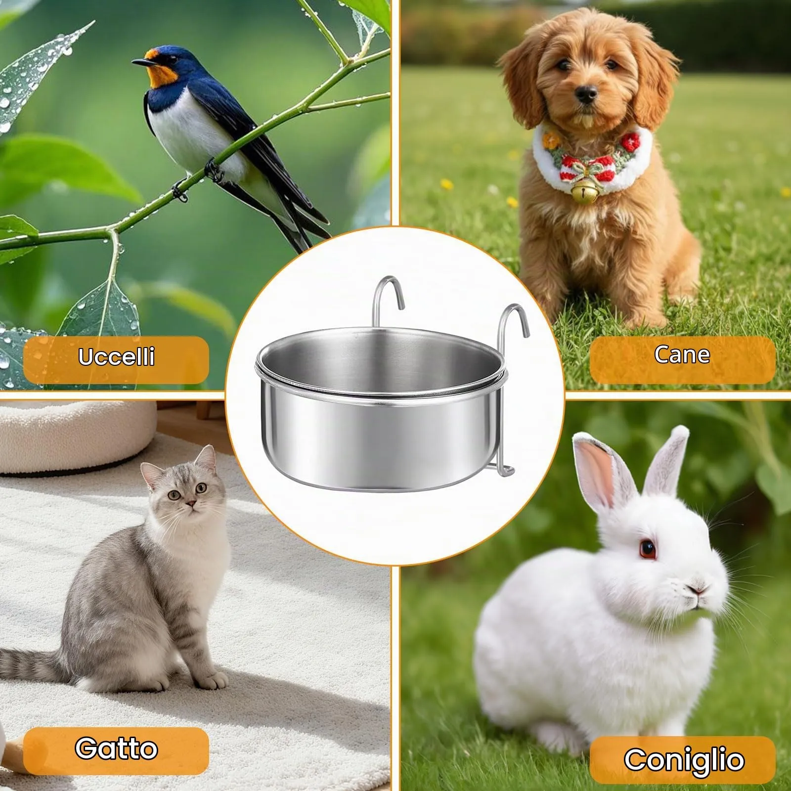 Ciotola per Cani da Appendere in Acciaio Inox Rimovibile e Facile da Pulire - immagine 5