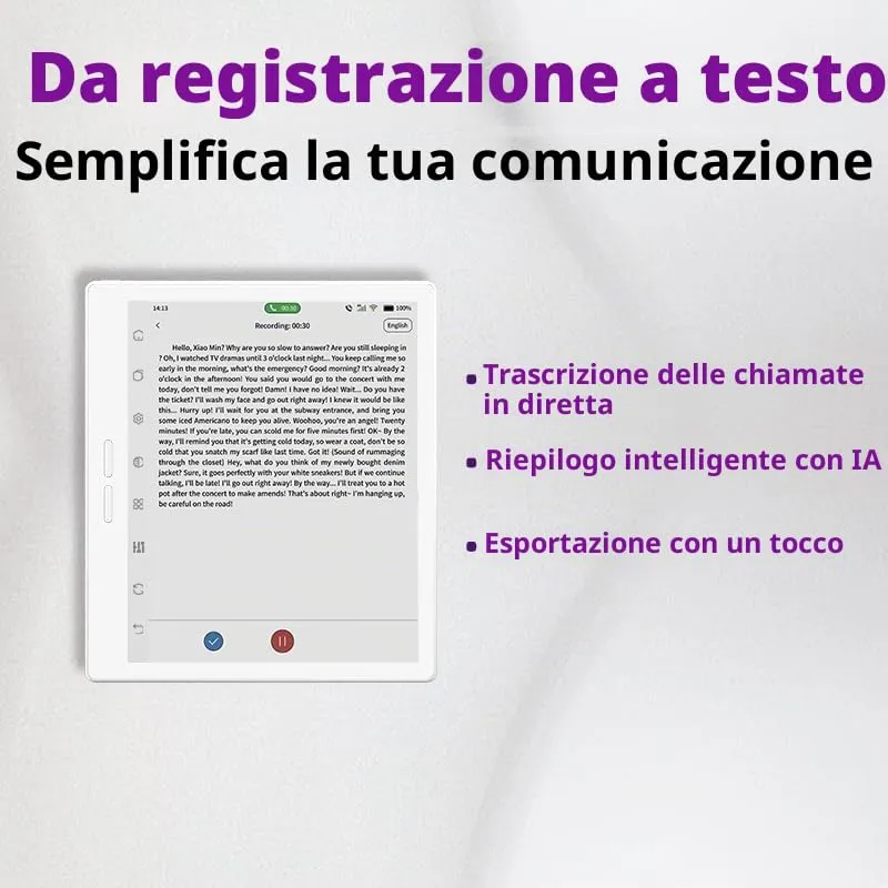 Bigme B7 Pro - Tablet ePaper a colori da 7 pollici con 8+256 GB di memoria e funzione telefonica 4G (bianco) - immagine 5