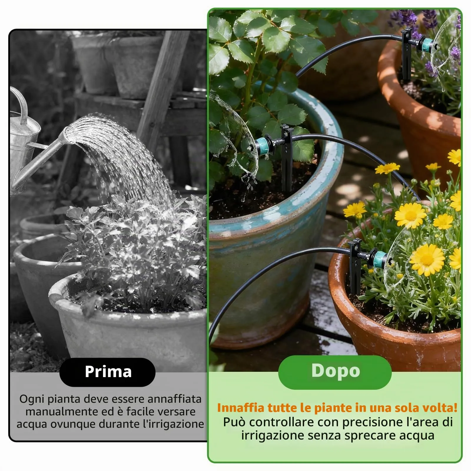 Kalolary 100 pezzi 1/4" Gocciolatori Regolabili Irrigazione a Goccia Verde - immagine 4
