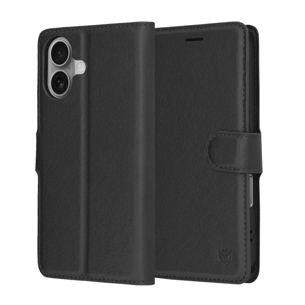 Custodia per Apple iPhone 17, Techsuit, Leather Folio, Nera - immagine 1