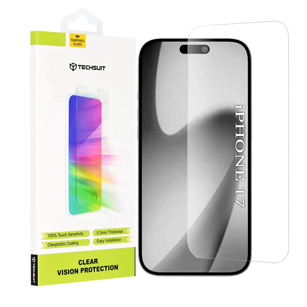 Pellicola protettiva Schermo Techsuit Clear Vision per Apple iPhone 17, Vetro Temperato, Full Glue - immagine 1