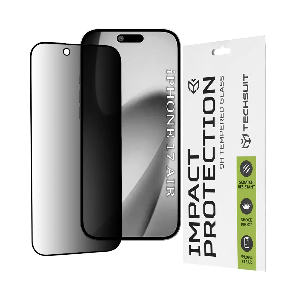Pellicola Protettiva Schermo Privacy Techsuit per Apple iPhone 17 Air, Vetro Temperato, Full Glue, 111D - immagine 1