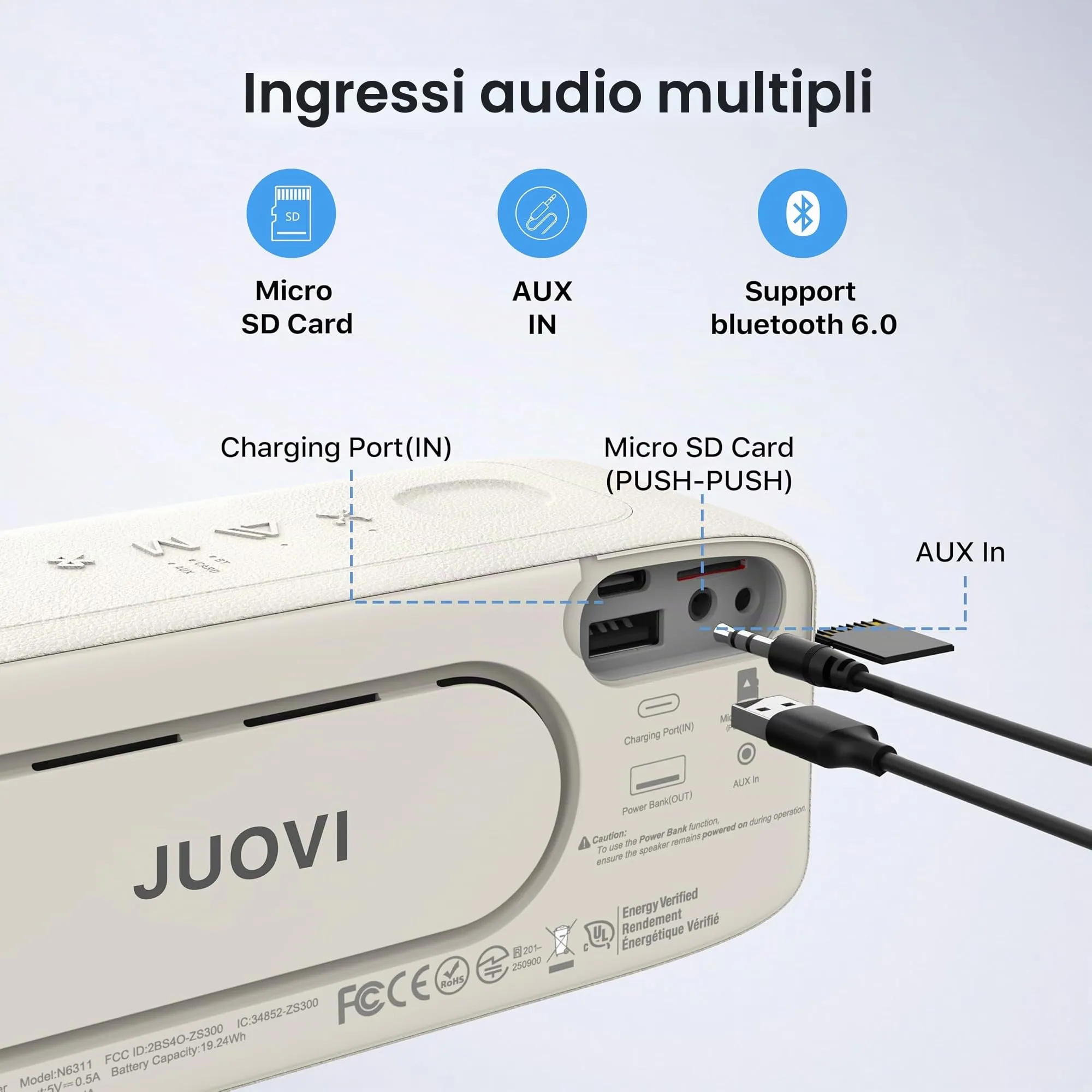 JUOVI Cassa Bluetooth Portatile Impermeabile IP68 - immagine 8