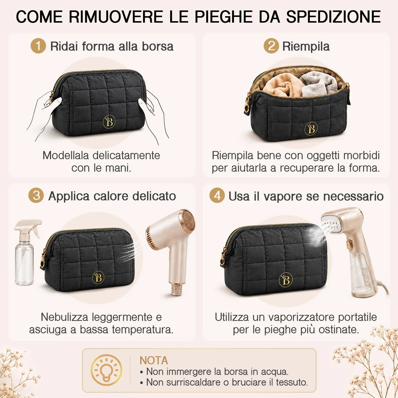 Make Up Bag - Porta Trucchi da Viaggio con Scomparti Interni - immagine 8