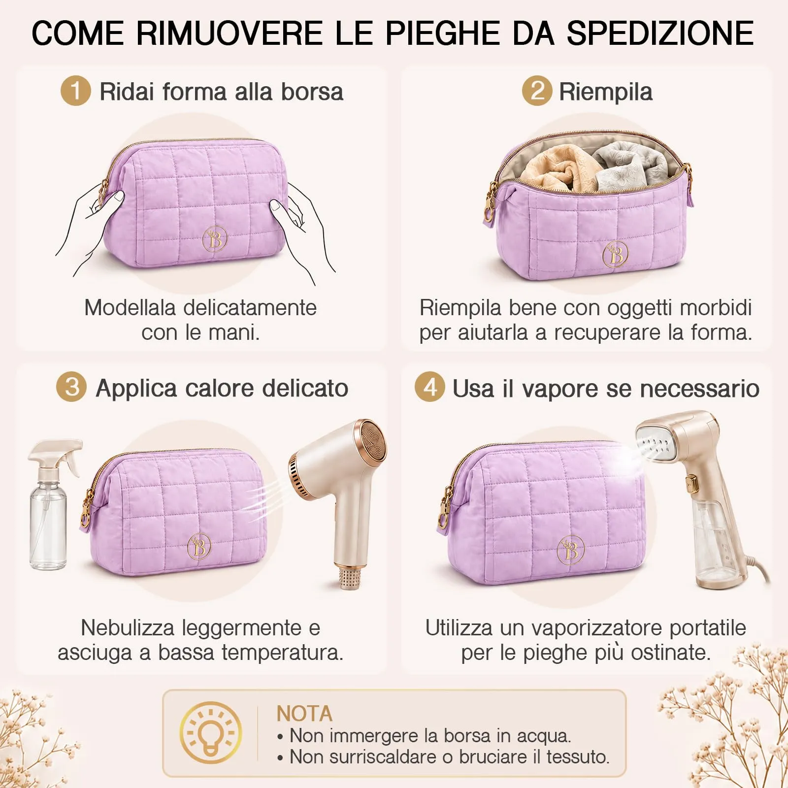 Make Up Bag - Porta Trucchi da Viaggio con Scomparti Interni - immagine 8