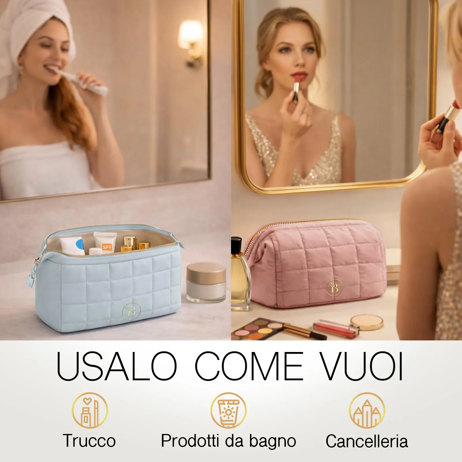 Make Up Bag Baby - Porta Trucchi da Viaggio con Scomparti Interni - immagine 5