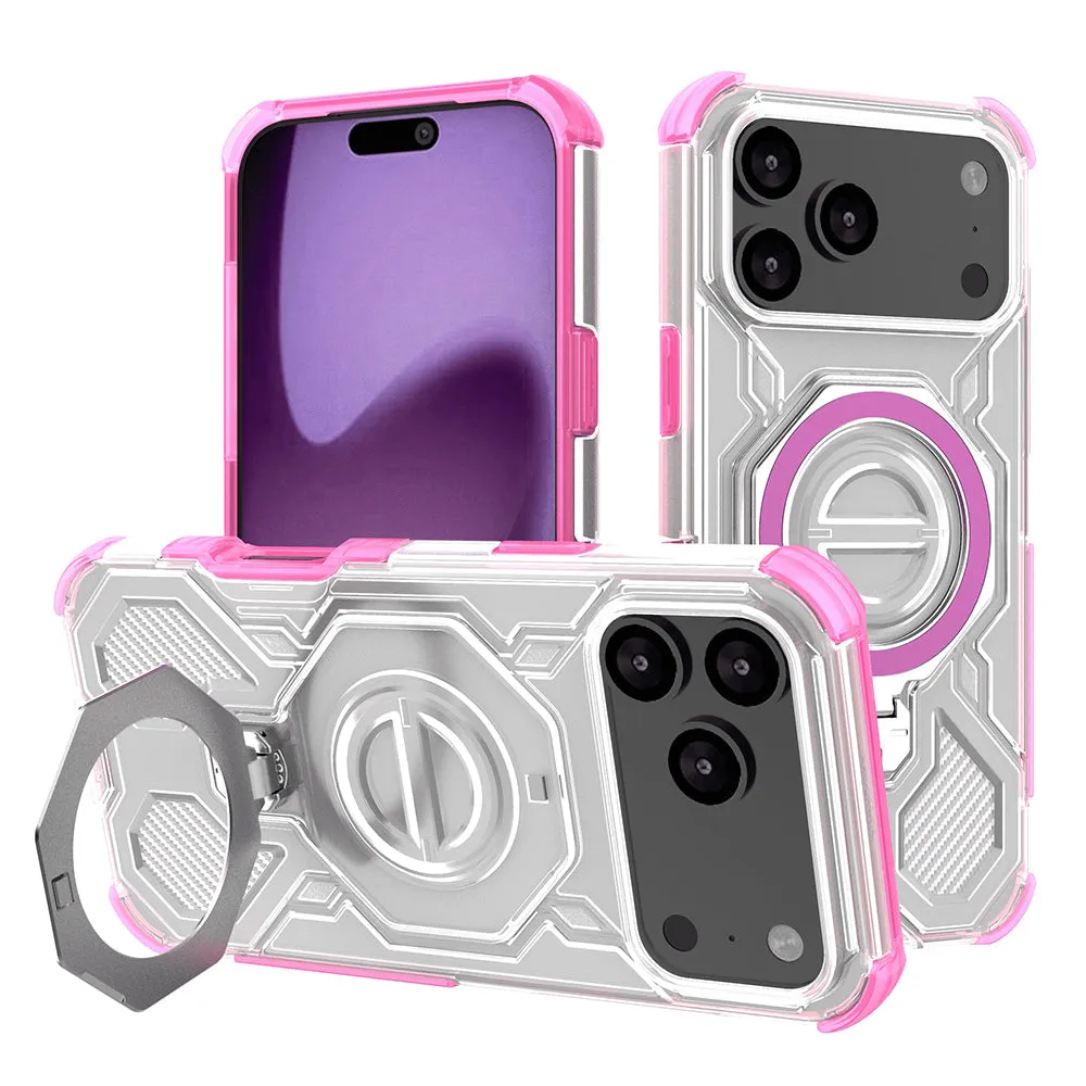 Custodia per Apple iPhone 17 Pro Max, Techsuit, Carbon Shield Pro, Rosa - immagine 1
