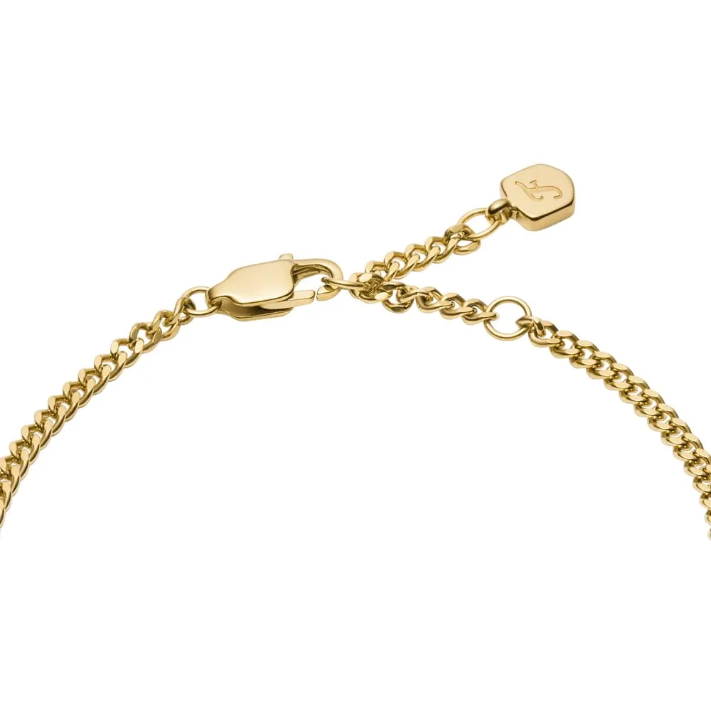 Fossil Bracciale a catena sottile da donna in acciaio inox con chiusura a moschettone - immagine 3