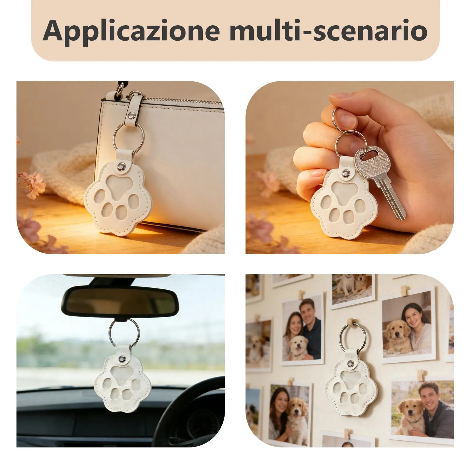 Umitive Regalo Commemorativo Personalizzato per Cani o Gatti, Portachiavi con Foto e Nome, Custode per Pelo, Accessorio in Pelle Inciso per la Perdita dell'Animale, Idea Regalo per Amanti - immagine 7