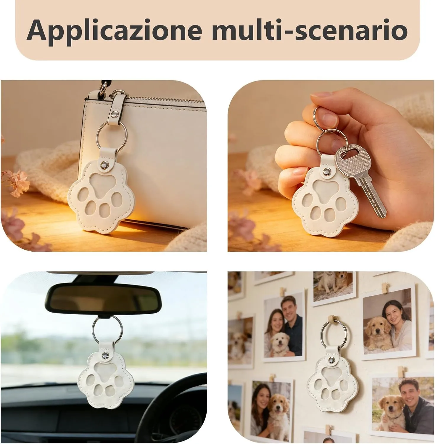 Umitive Regalo Commemorativo Personalizzato per Cani o Gatti, Portachiavi con Foto e Nome, Custode per Pelo, Accessorio in Pelle Inciso per la Perdita dell'Animale, Idea Regalo per Amanti - immagine 7