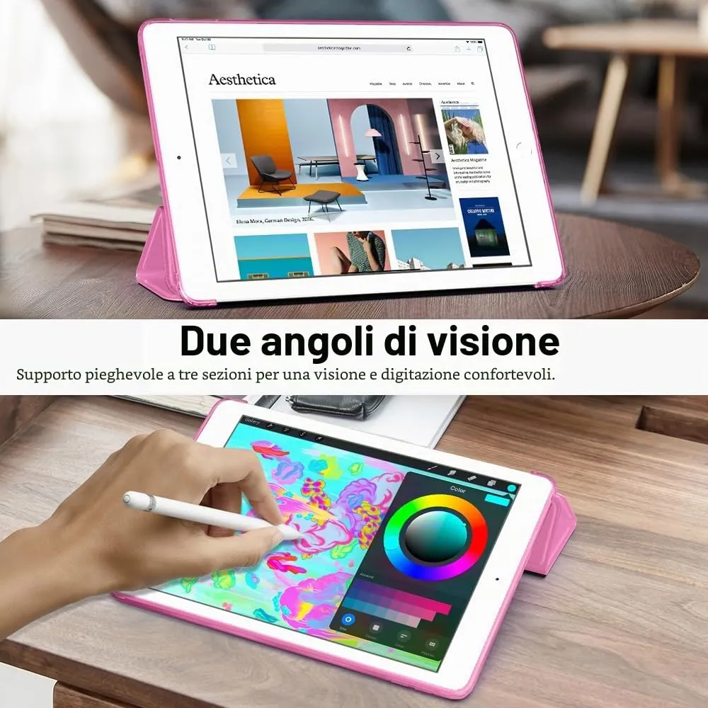 MoKo Cover per iPad 9a/8a/7a Gen 10,2" 2021/2020/2019, Peonía - immagine 5