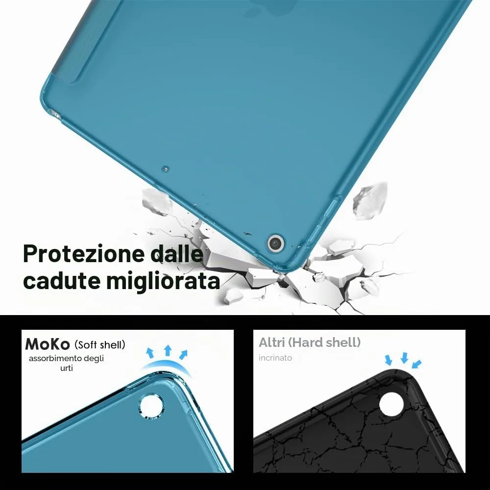 MoKo Cover per iPad 9a/8a/7a Gen 10,2" 2021/2020/2019, Blu Francese - immagine 3