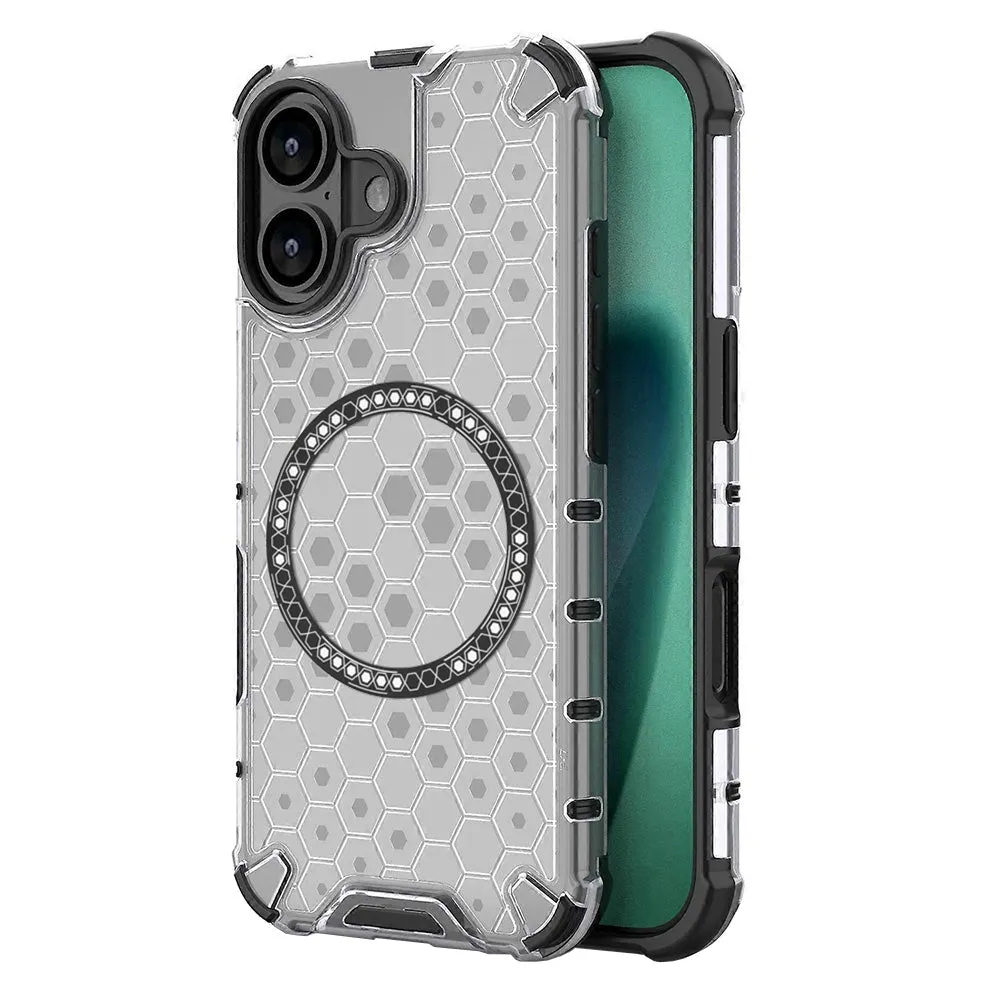 Custodia MagSafe per Apple iPhone 17, Techsuit, HoneyComb Shield, Bianca - immagine 1