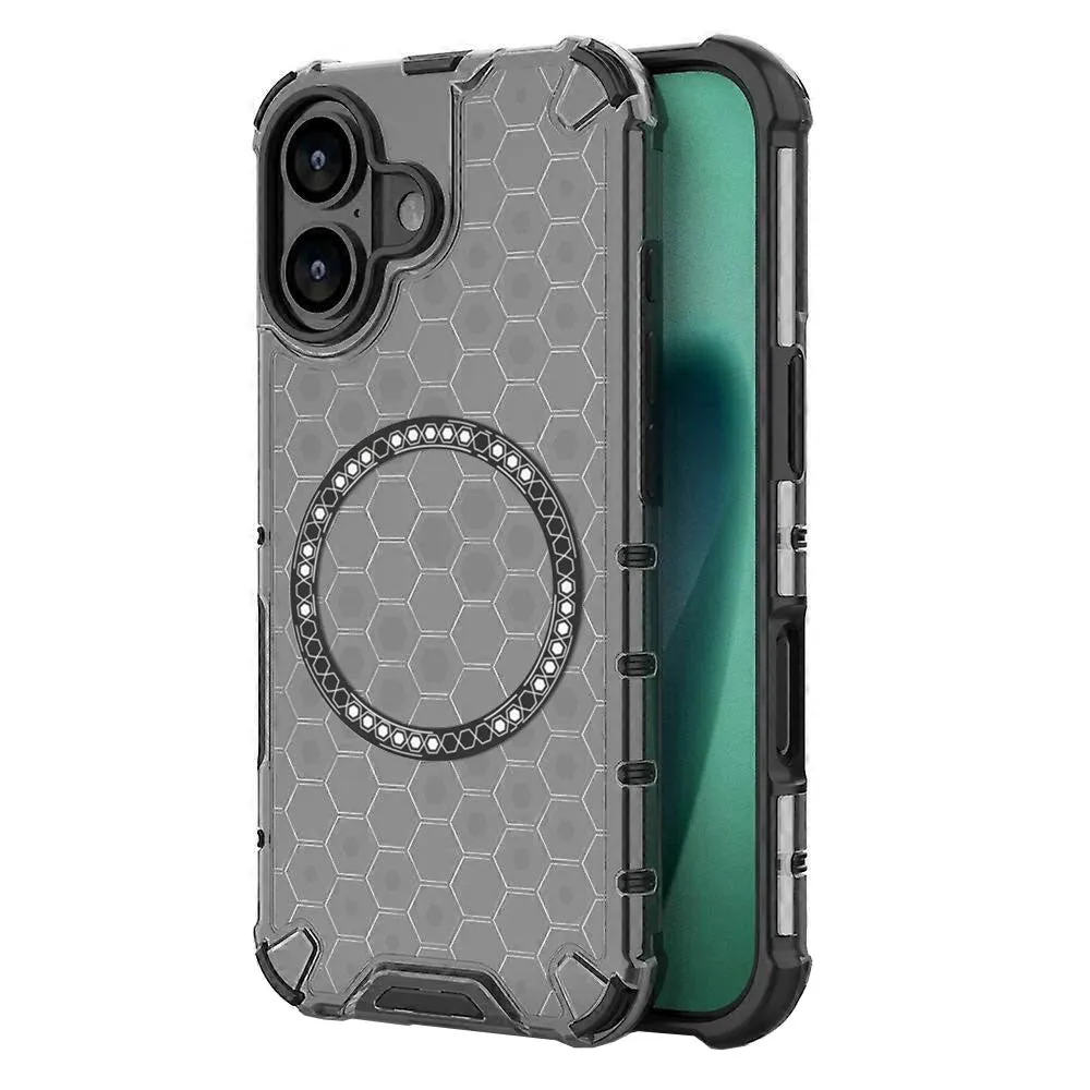 Custodia MagSafe per Apple iPhone 17, Techsuit, HoneyComb Shield, Nera - immagine 1